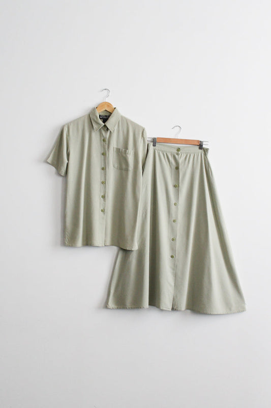 seaglass raw silk dress set