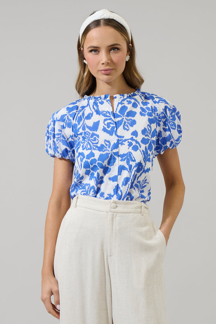 Shia Floral Avy Button Down Top