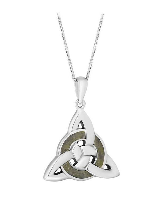 Silver Connemara Marble Celtic Knot Pendant
