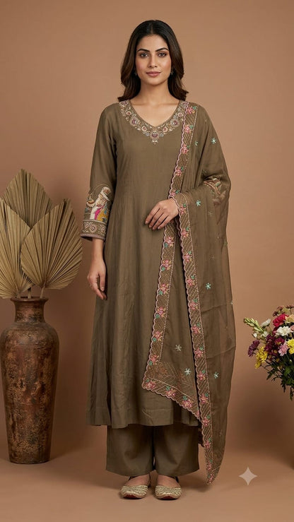 Straight Kurta Palazzo Suit with Dupatta