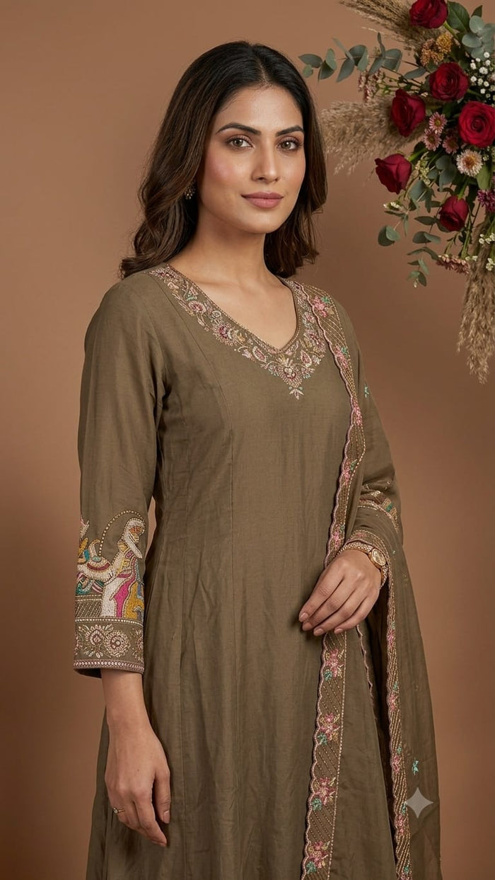 Straight Kurta Palazzo Suit with Dupatta