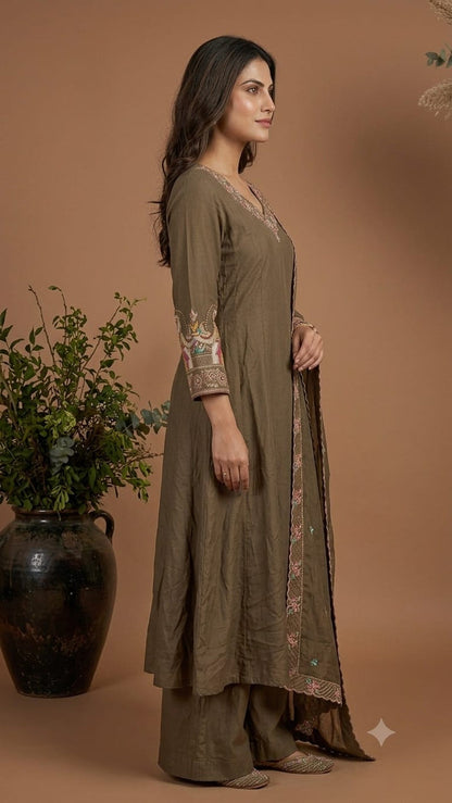 Straight Kurta Palazzo Suit with Dupatta
