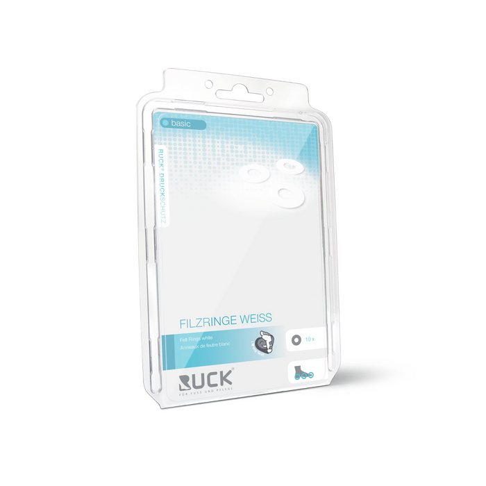 Stretchable and self-adhesive felt rings - Pressure relief - White color - 4 different models - Ruck