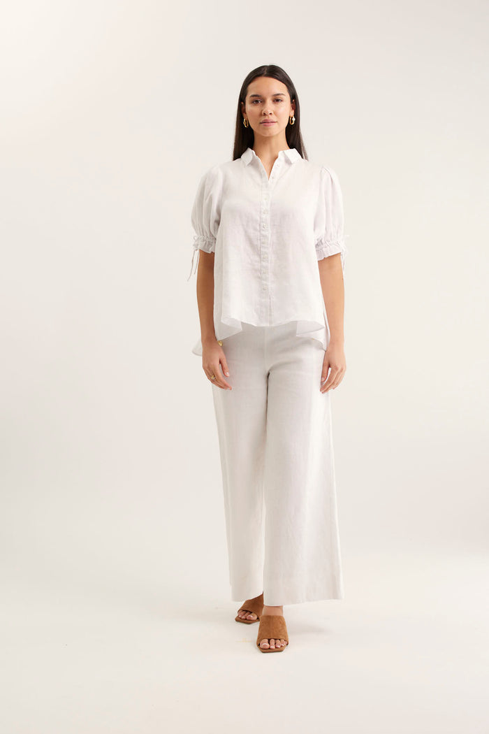Tessa Linen Shirt In White