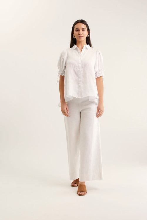Tessa Linen Shirt In White