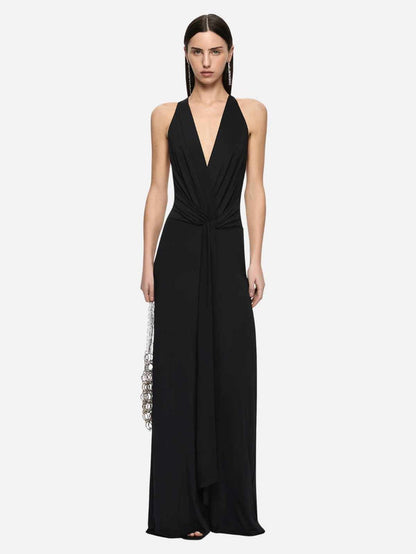 Thalia V Maxi Dress - Black