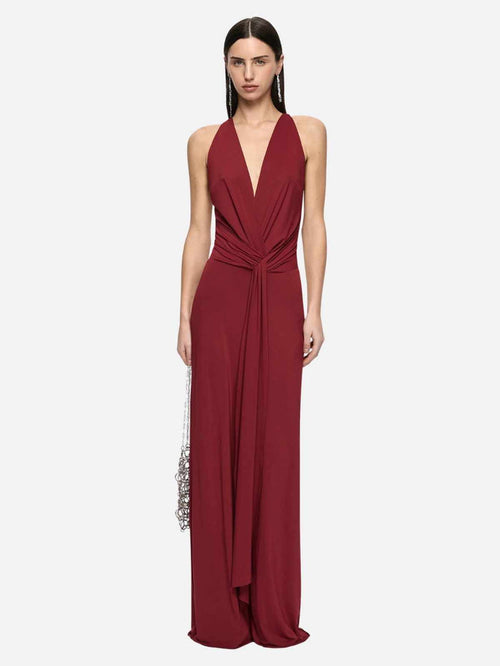 Thalia V Maxi Dress - Syrah