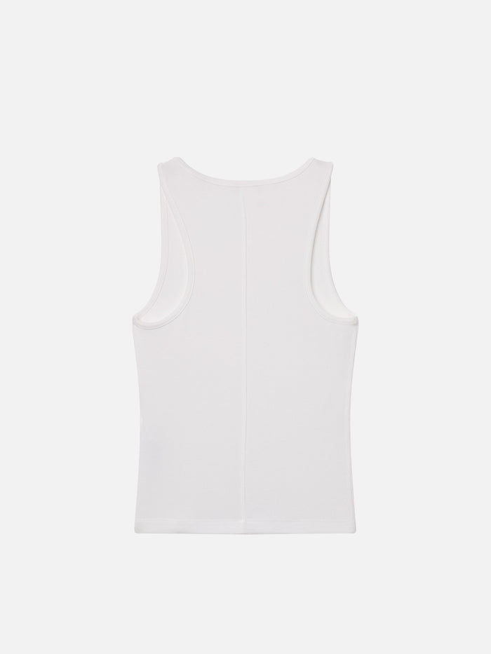 The Rib Scoop Neck Tank -- White