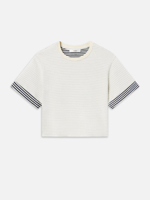 The Stripe Cuff Top -- Cream Multi
