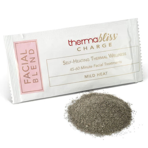 Thermabliss self-heating and cooling charges 36 treatments Water-activated thermal massage charges Thermabliss charges for ceramic stones and shells Portable heat and cooling charges for spa treatments Facial Blend Thermabliss charge packet Mineral energy thermal treatment charges