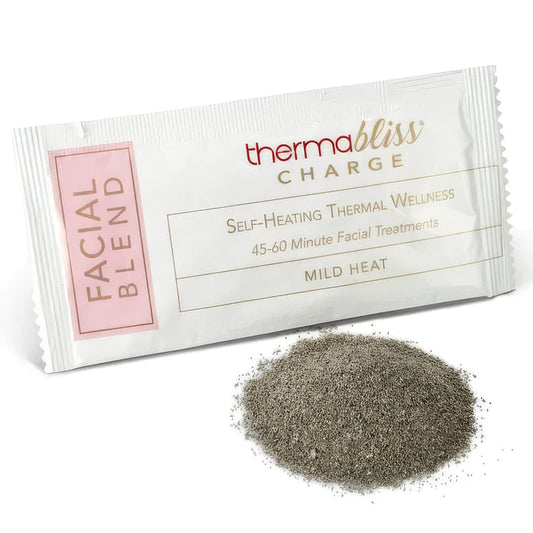 Thermabliss self-heating and cooling charges 36 treatments Water-activated thermal massage charges Thermabliss charges for ceramic stones and shells Portable heat and cooling charges for spa treatments Facial Blend Thermabliss charge packet Mineral energy thermal treatment charges