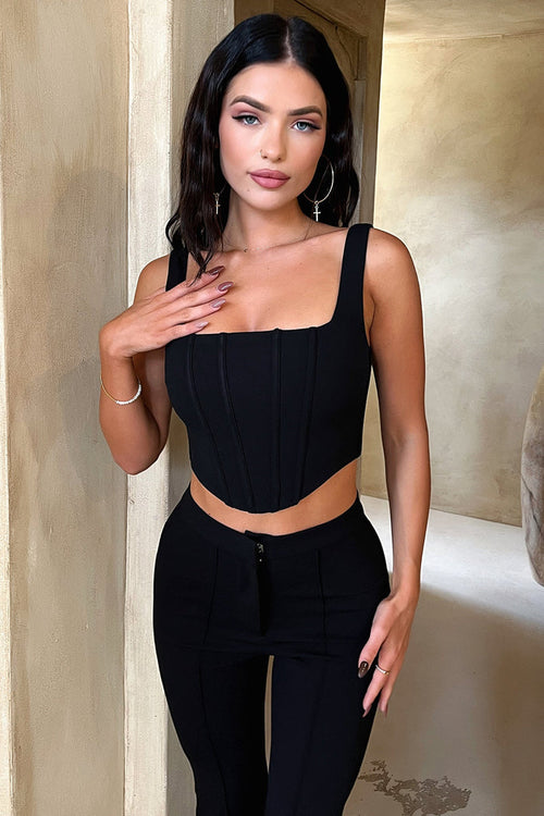 Token Corset Top - Black