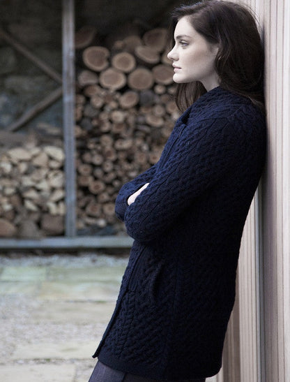 Trellis Side Zip Coatigan - Navy #color_navy