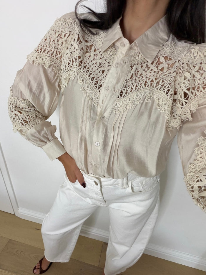 VERITY LACE PANEL BLOUSE