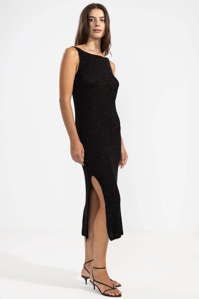 Vestido Eli Lurex Negro - Polonio Uruguay