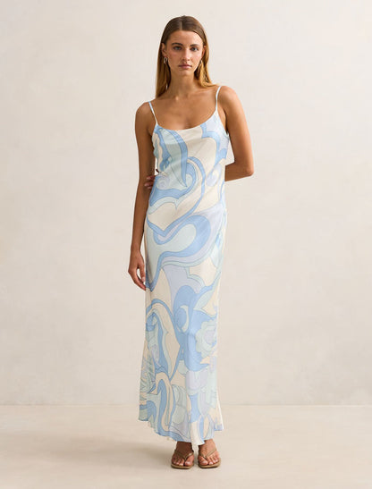 Violet Strappy Slip Dress Riviera Swirl Forever New
