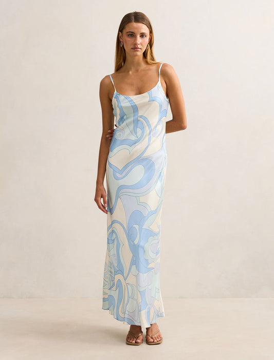 Violet Strappy Slip Dress Riviera Swirl Forever New