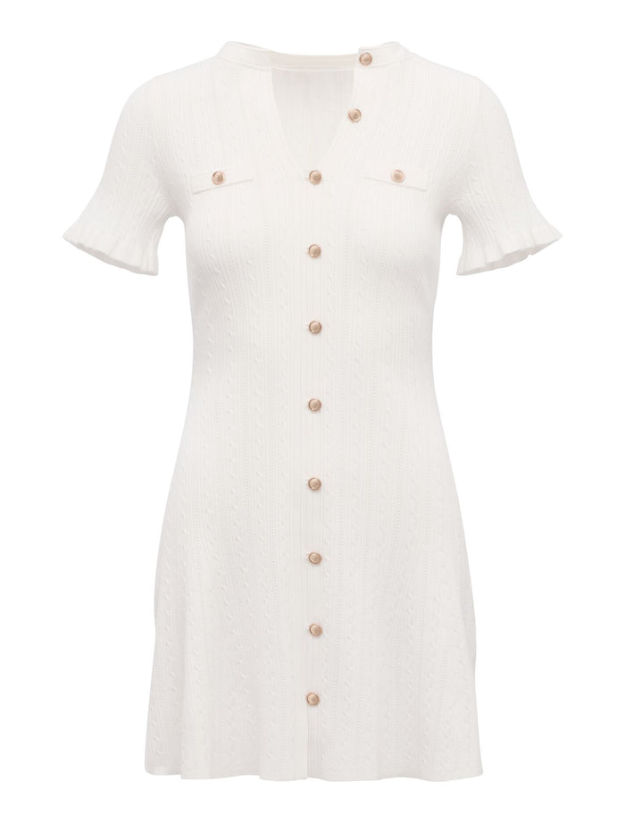 Violetta Stitch Interest Mini Dress Forever New