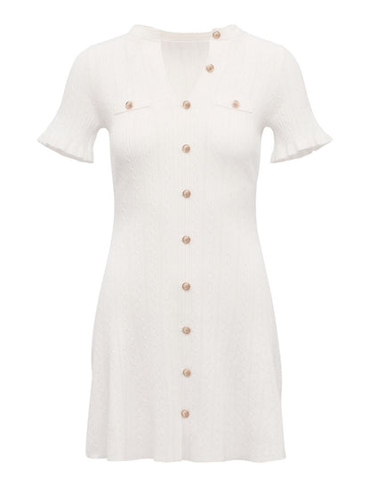 Violetta Stitch Interest Mini Dress Forever New
