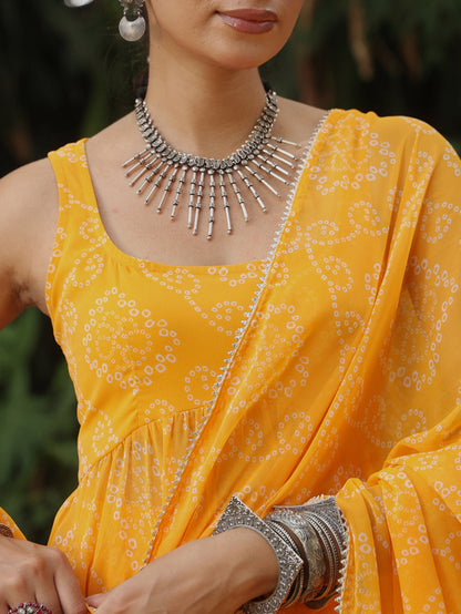 Women's Bandhni Yellow Gharara Set