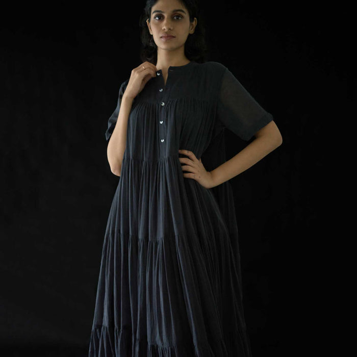 Women's Handwoven Cotton Kora Dress - Ash Grey
