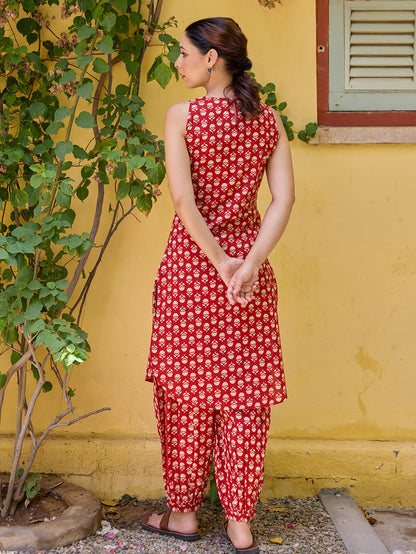 Women's Straight Kurta With Dhoti Pants