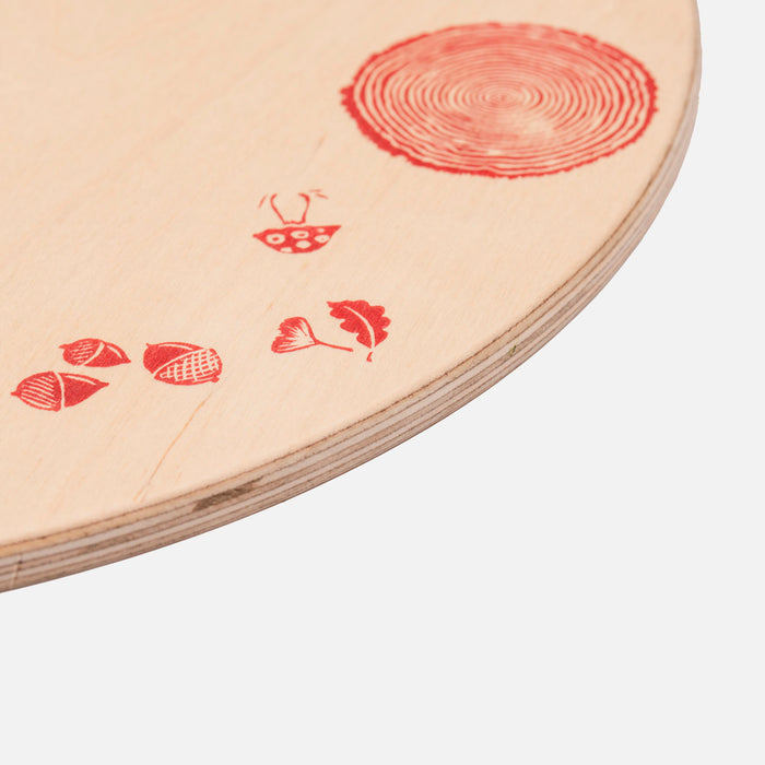 Wooden Round Platform With 4 Seasonal Elements