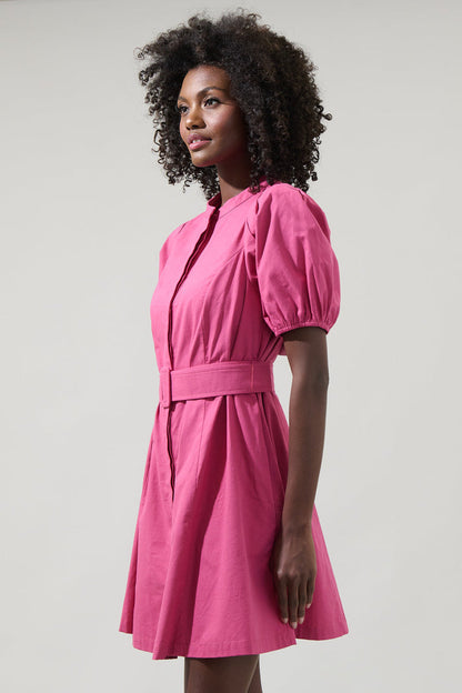 Yami Button Down Shift Mini Dress
