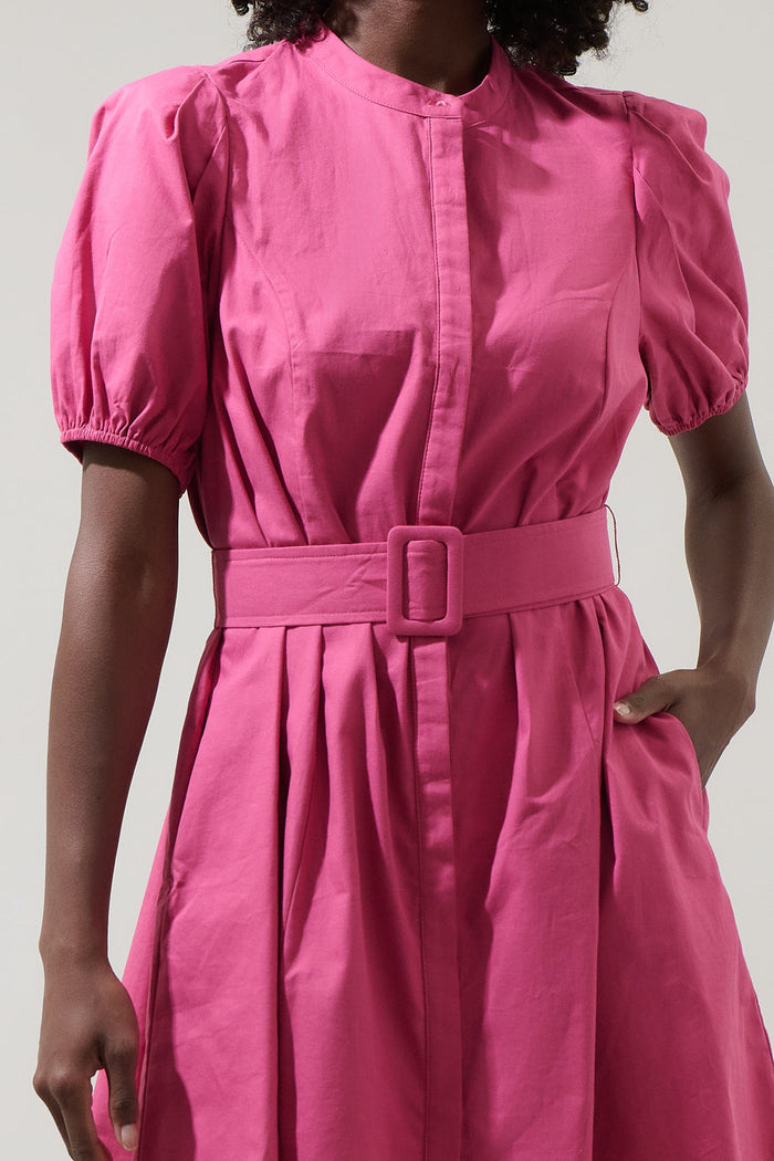 Yami Button Down Shift Mini Dress