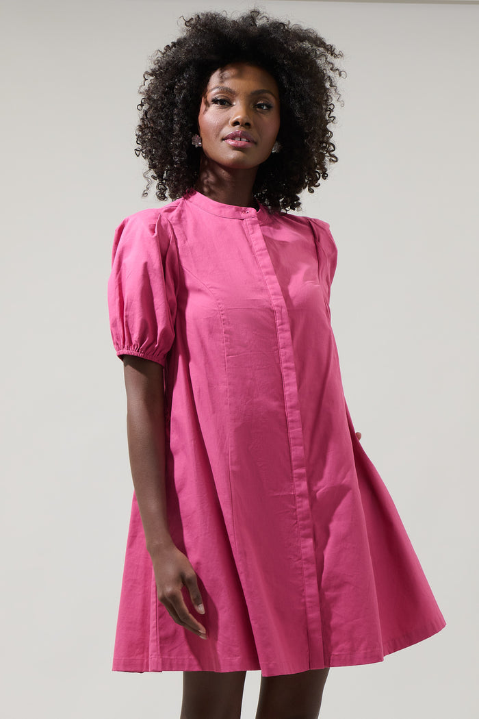 Yami Button Down Shift Mini Dress