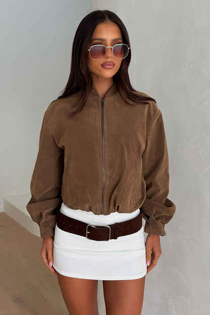 Yuki Bomber Jacket - Brown
