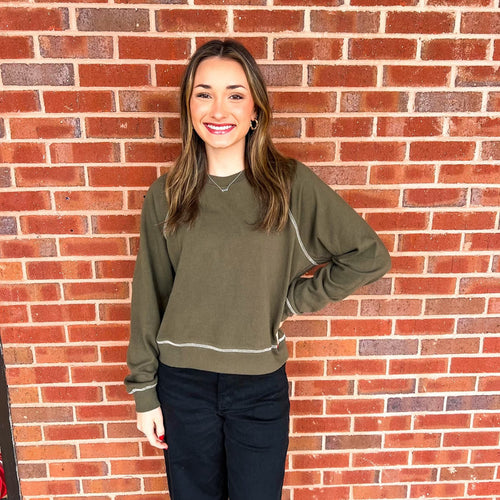 Z Supply - Saldana, French Terry Top 3971 - Olive