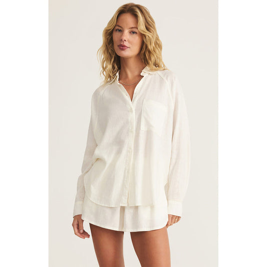 Z Supply - The Perfect Linen Top 2464 - off white