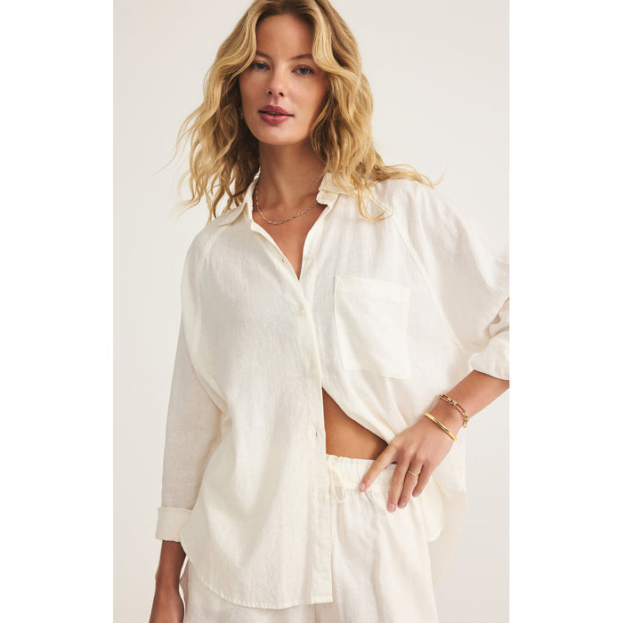 Z Supply - The Perfect Linen Top 2464 - off white