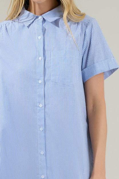 Zira Striped Kaylee Button Down Shirt Dress